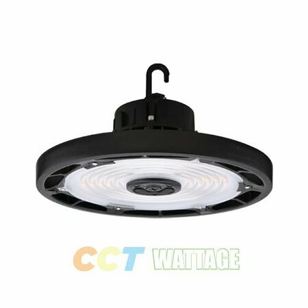 PORTOR 100/120/150W LED Round High Bay, CCT and Wattage Selector, 120V, 277V, Black PT-HBU3-10D-23CP